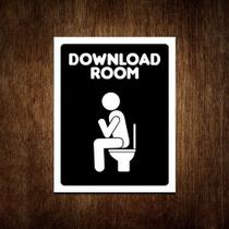 Placa De Banheiro Download Room - Placa Decorativa 27x35
