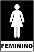 Placa de Banheiro Feminino Sanitário Sinalização PS 20x15cm