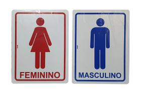 Placa de Banheiro Kit Masculino e Feminino Com Fita Adesiva
