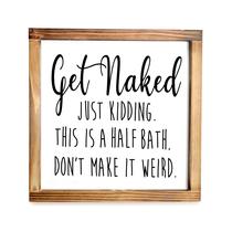 Placa de banheiro MAINEVENT Get Naked Just Kidding 30x30cm Placa de banheiro MAINEVENT Get Naked Just Kidding 30x30cm