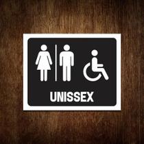 Placa De Banheiro Masculino Feminino Unissex (27X35)