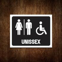 Placa De Banheiro Masculino Feminino Unissex - Sinalizo