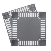 Placa de base de construção Feleph Classic Crossroad Road 25x25cm x2 Placa de base de construção Feleph Classic Crossroad Road 25x25cm x2