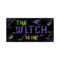 Placa De Boas-Vindas De Madeira Para Porta De Halloween Com Abóbora, Fantasma E Morcego, Artesanato