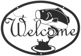 Placa de Boas-Vindas Peixe Robalo 30x20 cm em Ferro Forjado Placa de Boas-Vindas Peixe Robalo 30x20 cm em Ferro Forjado