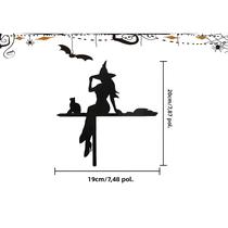 Placa De Canto Acrílica De Gato Preto Bruxo Para Halloween, Decoração Assustadora Para Porta,