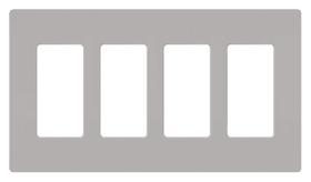 Placa de Capa para Interruptor de Luz Lutron Claro 4 Gang Sem Parafusos Cinza