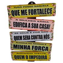 Placa de Carro com 5 Frases Decorativas - Mensagens de Fé e Esperança