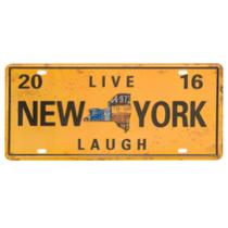 Placa De Carro Decor Em Madeira State Route - New York