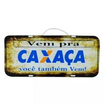 Placa de Carro Decorativa em Madeira - Vem Pra Caxaça Você Também