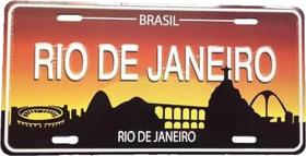 Placa de Carro Decorativa Lembrança do Rio De Janeiro Alumínio