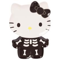Placa de cerâmica Silver Buffalo Hello Kitty Halloween Skeleton Placa de cerâmica Silver Buffalo Hello Kitty Halloween Skeleton
