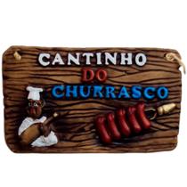Placa de Churrasco Decorativa - Cantinho do Churrasco - Cheff de Cozinha