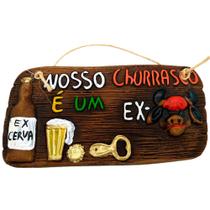 Placa de Churrasco Decorativa - Cantinho do Churrasco - Nosso Churrasco é um Ex-Boi - Retrofenna Decor