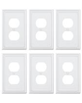 Placa de cobertura de saída TREEWELL 1 Gang Receptacle White Metal x6