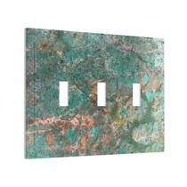 Placa de cobertura do interruptor de luz decorativo Yamxbfa Turquoise Emperors Green Marble Grain 3 Gang Placa de cobertura de interruptor triplo de grandes dimensões Placa frontal elétrica jumbo