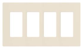 Placa de cobertura do interruptor de luz Lutron Claro 4 Gang Light Almond