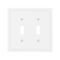 Placa de cobertura para interruptor de luz Oilbiexn, branca sólida, 2 módulos Placa de cobertura para interruptor de luz Oilbiexn, branca sólida, 2 módulos