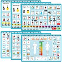 Placa de comunicação Eaasty 6 unidades para adultos/crianças não verbais Placa de comunicação Eaasty 6 unidades para adultos/crianças não verbais