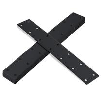 Placa de conserto plana de aço inoxidável preta 201, pacote com 8 parafusos