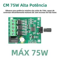 Placa De Controle De Motor Sem Escovas De 75W DC 5-24V 6V12V24 Volt Regulador De Ventilador De