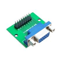 Placa De Conversão Azul DB15 HDR15 DR15 Para Conector VGA Fêmea Dip 254mm Para Testes Eletrônicos Placa De Conversão Azul DB15 HDR15 DR15 Para Conector VGA Fêmea Dip 254mm Para Testes Eletrônicos