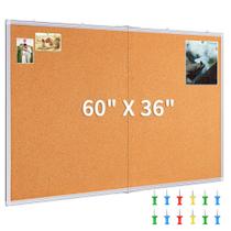 Placa de cortiça maxtek Large 152,4x91,44 cm Moldura de alumínio