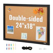 Placa de cortiça VEVOR de dupla face 60x45cm com moldura para escritório e casa Placa de cortiça VEVOR de dupla face 60x45cm com moldura para escritório e casa