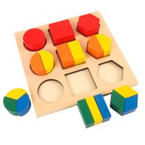 Placa de decomposição de formas geométricas Montessori Early Learning