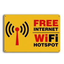 Placa de decoração de parede Iron Free Internet WiFi Hotspot 20x30cm Placa de decoração de parede Iron Free Internet WiFi Hotspot 20x30cm