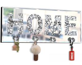 Placa de decoração de parede, porta-chaves com ganchos de cristal ST3000