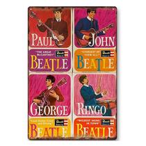 Placa de decoração de parede Vintage Beatles Band Iron Painting Placa de decoração de parede Vintage Beatles Band Iron Painting
