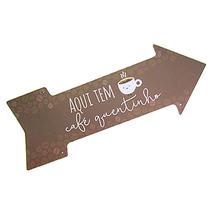 Placa De Decoração Seta Direção Em Mdf 40x15cm Tem Café