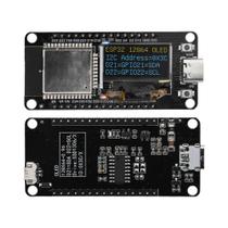 Placa De Desenvolvimento Mini USB ESP32 ESP-WROOM-32D WiFi Amarelo Azul Com Tela OLED De 0.96 Tipo-C