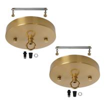 Placa de dossel de luz de teto KIGHSIN Brass Gold 15 cm redonda, pacote com 2 unidades