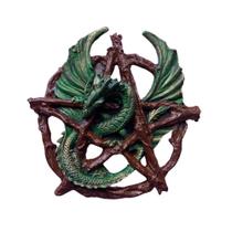 Placa de Dragão e Pentagrama em Resina - 30cm