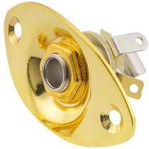 Placa de Entrada Jack Plate Oval Dourado Guitarra Com Conector P10 Placa de Entrada Jack Plate Oval Dourado Guitarra Com Conector P10