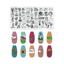 Placa De Estampagem De Unhas De Desenho Animado De Natal De Inverno, Asa De Coelho, Estrelas, Folha,