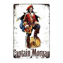 Placa de estanho de metal Captain Morgan Retro Pirate Decoração de parede 20x30cm Placa de estanho de metal Captain Morgan Retro Pirate Decoração de parede 20x30cm