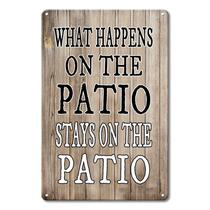 Placa de estanho de metal CWEIDP Funny Patio Porch 20x30cm, decoração externa Placa de estanho de metal CWEIDP Funny Patio Porch 20x30cm, decoração externa