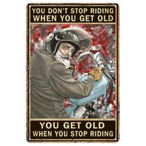 Placa de estanho de metal, decoração de quarto de motocicleta, estilo vintage de 20x30cm