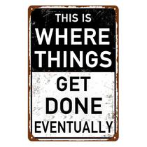 Placa de estanho de metal LUXIAYANG Funny Garage Man Cave Decor 20x30cm