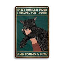 Placa de estanho de metal YOYI ART Vintage Black Cat In My Darkest Hour