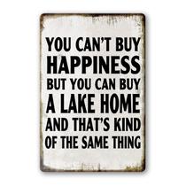 Placa de estanho metálica Lake House Decor Cabine de pesca 20x30cm Placa de estanho metálica Lake House Decor Cabine de pesca 20x30cm