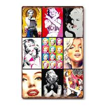 Placa de estanho metálico, decoração de parede, pintura em ferro, Marilyn Monroe