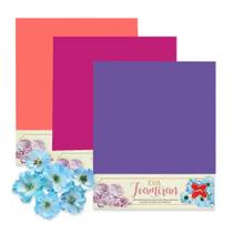 Placa de EVA Foamiran Para Flores Make+ 30 x 35 cm Sortido Tons de Flores - 6103