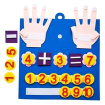 Placa De Feltro Aprenda A Contar Brinquedo Educativo Infantil 30 Cm Mãos E Números