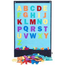 Placa de feltro CHEFAN de flanela grande 32x22cm com 104 letras de feltro Placa de feltro CHEFAN de flanela grande 32x22cm com 104 letras de feltro