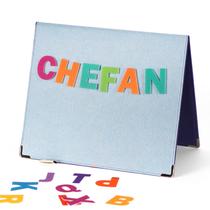 Placa de feltro dobrável CHEFAN para crianças pequenas com armazenamento azul 56x33cm