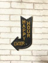Placa de Ferro Enter Happy Hour Placa de Ferro Enter Happy Hour